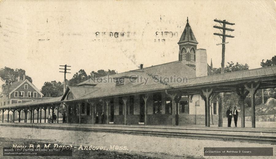 Postcard: New Boston & Maine Depot - Andover, Massachusetts